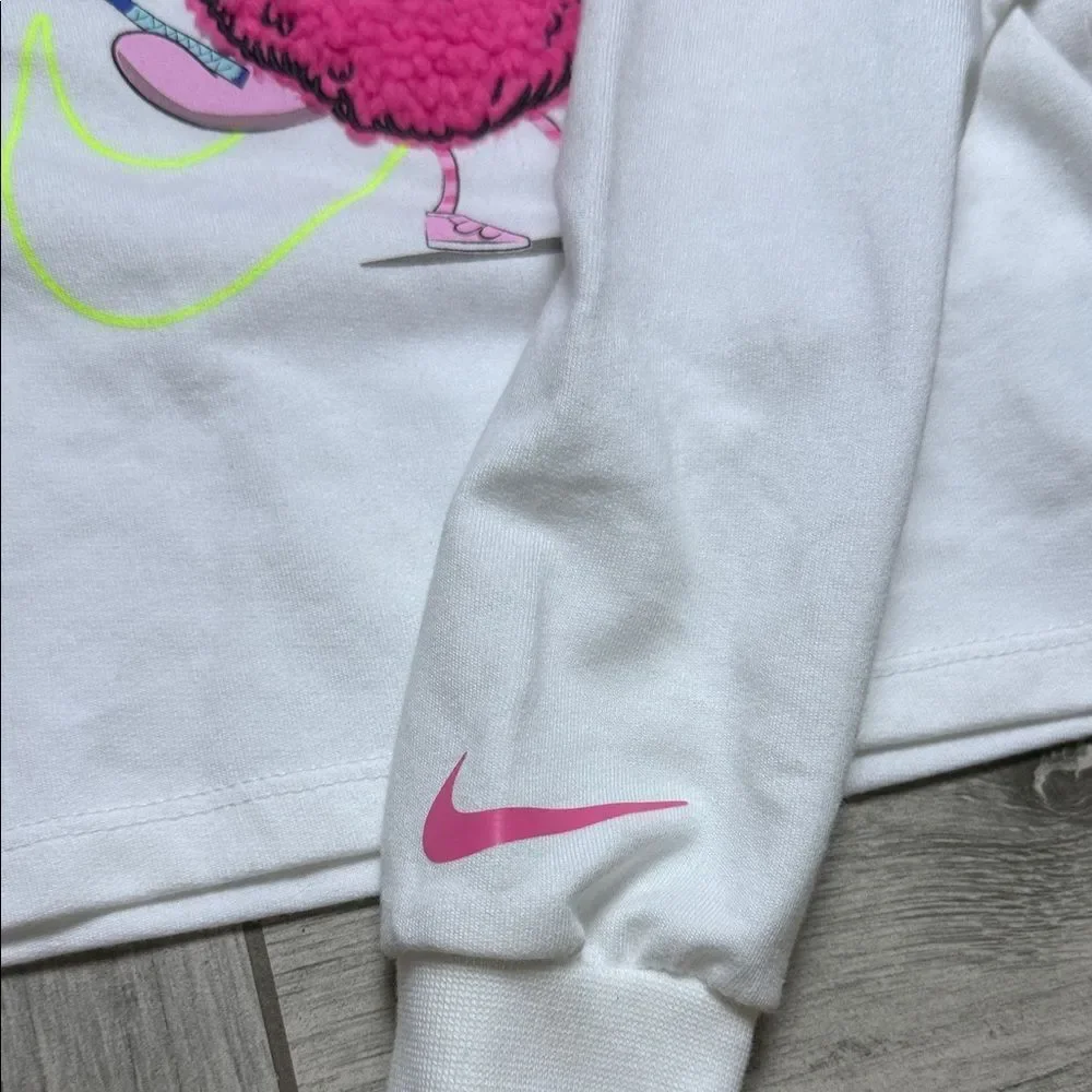 Nike Kids Fuzzy Tennis Monster Long Sleeve Tee White 2T
